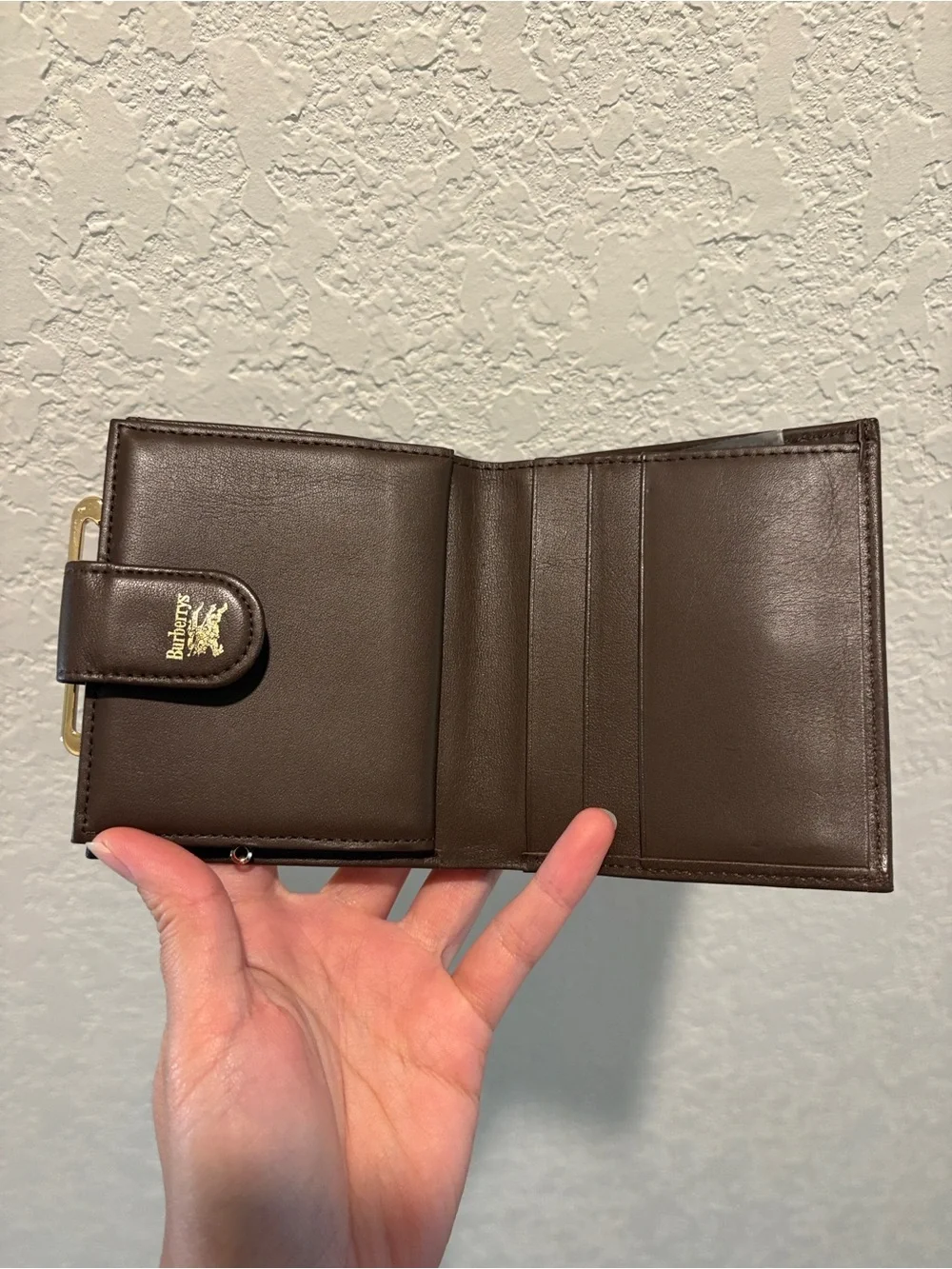 Burberrys Vintage Check Kisslock Wallet in Brown Plaid